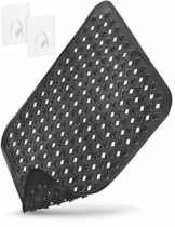 Homerella Duschmatte Hautsensitiv 53x53 cm, INKL. AUFHÄNGUNG | Antirutschmatte Dusche BPA frei | Badematte rutschfest schimmelresistent & maschinenwaschbar | Duscheinlage rutschfest (Schwarz) - 1