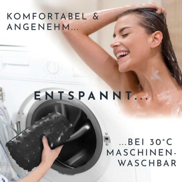 Homerella Duschmatte Hautsensitiv 53x53 cm, INKL. AUFHÄNGUNG | Antirutschmatte Dusche BPA frei | Badematte rutschfest schimmelresistent & maschinenwaschbar | Duscheinlage rutschfest (Schwarz) - 5