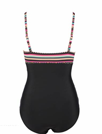 LA ORCHID Laorchid einteiliger Badeanzug bademode v Ausschnitt Damen Badeanzug bauchweg Push up Bademode Swimsuit high Waist Schwimmanzug Böhmen Streifen XXXL - 3