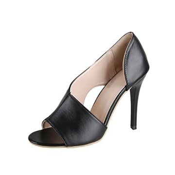 LLDG Damen Sandaletten High Heels mit Pfennigabsatz Zarte Sommerschuhe mit offenen Zehen Elegante Slingback Sandalen Partyschuhe, Peep-Toe, Pantoletten, rückenfrei, Stiletto, Kleid Schuhe Abendschuhe - 2