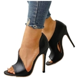 LLDG Damen Sandaletten High Heels mit Pfennigabsatz Zarte Sommerschuhe mit offenen Zehen Elegante Slingback Sandalen Partyschuhe, Peep-Toe, Pantoletten, rückenfrei, Stiletto, Kleid Schuhe Abendschuhe - 1