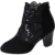 LLDG Damen Stiefeletten High Heels Chelsea Boots Absatz Atmungsaktive Mesh Ankle rutschfest Kurzschaft Retro Knöchel Stiefel Biker wasserdichte Combat Mode Outdoor Boots, Schwarz, 36 EU - 2