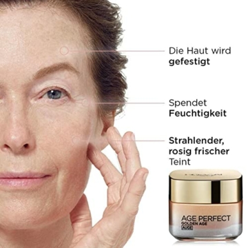 L'Oréal Paris Augenpflege, Age Perfect Golden Age, Anti-Aging Augencreme, Aufhellung und Anti-Absackung, Für reife und fahle Haut, Mit Pfingstrosen-Extrakt und Calcium B5, 15 ml - 2