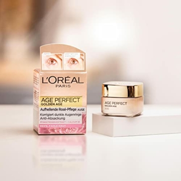 L'Oréal Paris Augenpflege, Age Perfect Golden Age, Anti-Aging Augencreme, Aufhellung und Anti-Absackung, Für reife und fahle Haut, Mit Pfingstrosen-Extrakt und Calcium B5, 15 ml - 3