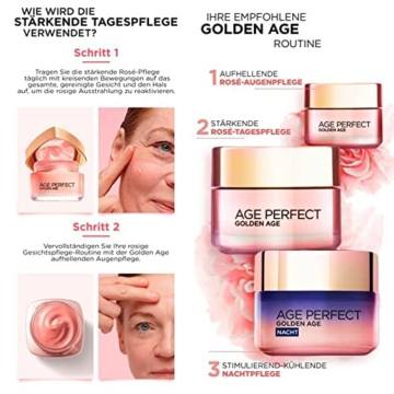 L'Oréal Paris Augenpflege, Age Perfect Golden Age, Anti-Aging Augencreme, Aufhellung und Anti-Absackung, Für reife und fahle Haut, Mit Pfingstrosen-Extrakt und Calcium B5, 15 ml - 5