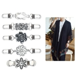 Mantel Legierung Cardigan Clip Silber Strickjacke Clip Kragen Clips Antik Brosche Frau Cardigan Clip Pullover Kette Kreative Vintage Pullover Clips 5 Stile für Frauen Mädchen Tragen - 1