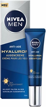 Nivea Men Anti-Age Hyaluron Augencreme (15 ml), Augenpflege reduziert Anzeichen von Müdigkeit, Feuchtigkeitscreme mildert Falten im Augenbereich sichtbar - 1