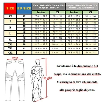 oFzimTo Motorrad-Jeanshose Für Herren, Sturzfeste Jeans Mit Geradem Bein Und 4 Arten Von Schutzausrüstung, Motorradhose Für Motorradrennfahrer (Blue,M) - 2