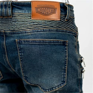 oFzimTo Motorrad-Jeanshose Für Herren, Sturzfeste Jeans Mit Geradem Bein Und 4 Arten Von Schutzausrüstung, Motorradhose Für Motorradrennfahrer (Blue,M) - 5