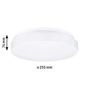 Paulmann 78898 HomeSpa Deckenleuchte Axin IP44 260mm max. 18 Watt Deckenleuchte Weiß Badezimmerlampe Kunststoff E27 - 6