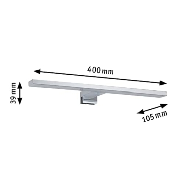 Paulmann 78938 HomeSpa LED Deckenleuchte Evie IP44 400mm incl. 1x8,0 Watt Deckenleuchte Chrom Badezimmerlampe Kunststoff 3000 K - 3