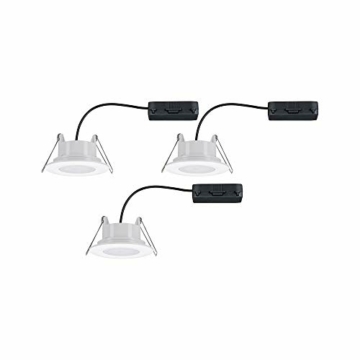 Paulmann 92999 LED Einbauleuchte HomeSpa Calla 3er-Set schwenkbar IP65 rund 90mm 30° 5,5W 520lm 230V White Switch Weiß rund Deckenspot Kunststoff 2700 K - 6
