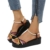 Sandalen Damen Elegant Flach Damenmode Sommer bunte geflochtene Riemen Perle Schnalle Plattform Keil Sandalen Hohe Schuhe Damen Absatz Schwarz Vorne Offen Absatz 5 Cm - 4
