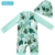 UMELOK Baby Badebekleidung UV Schutz 50+ Einteilige Badeanzug (Grüne Tropische Pflanzen,6-9 Monate/68-74cm) - 2