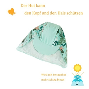 UMELOK Baby Badebekleidung UV Schutz 50+ Einteilige Badeanzug (Grüne Tropische Pflanzen,6-9 Monate/68-74cm) - 4