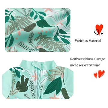 UMELOK Baby Badebekleidung UV Schutz 50+ Einteilige Badeanzug (Grüne Tropische Pflanzen,6-9 Monate/68-74cm) - 6