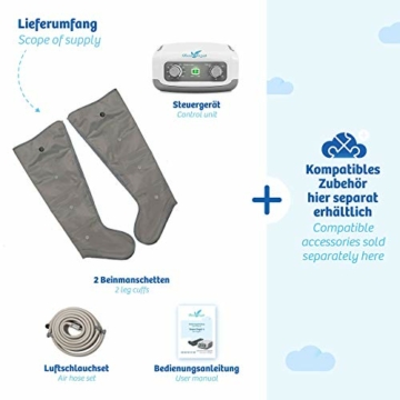 Venen Engel ® 4 Gleitwellen Massage-Gerät mit Beinmanschetten, 4 Luftkammern, Druck & Zeit unkompliziert einstellbar - 6