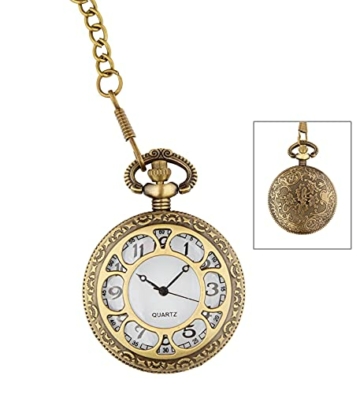 Widmann 10025 - Mechanische Taschenuhr mit Kette, Accessoire, Retro, Steampunk, Schmuck, Karneval, Mottoparty - 2