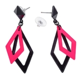 Widmann - Rhombus Ohrringe, Ohrstecker, Modeschmuck, Disco, 80er, Kostüm, Karneval, Mottoparty - 1