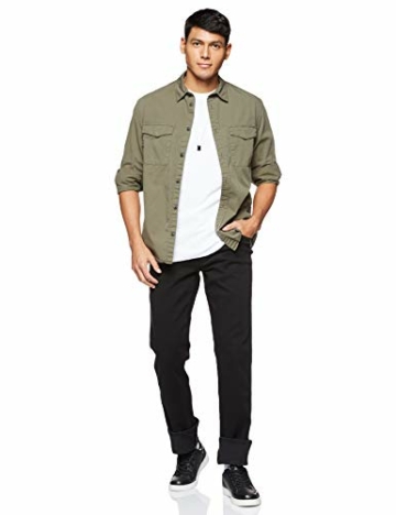 Wrangler Herren Texas Tonal Straight Jeans, Black Overdye, 32W / 32L EU - 8