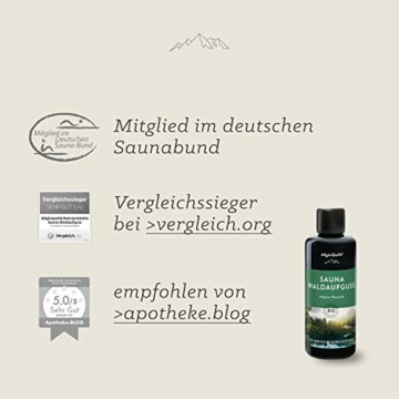 AllgäuQuelle® Saunaaufguss mit 100% BIO-Öle Waldaufguss Fichte Latschenkiefer Alpenzirbe Minze (100ml). Natürlicher Sauna-aufguss mit Sauna-ätherische-Öle im Aufguss-Mittel. - 3