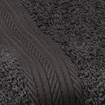 Amazon Basics Handtuch-Set, ausbleichsicher, 2 Badetücher und 4 Handtücher, schwarz, 100 Prozent Baumwolle 500g/m² - 2