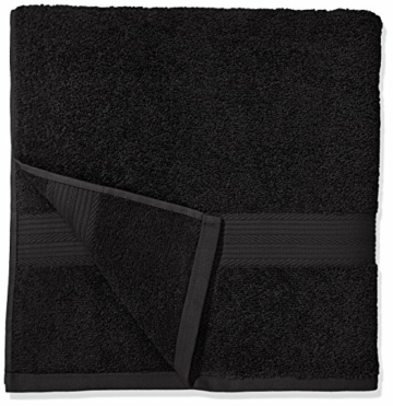 Amazon Basics Handtuch-Set, ausbleichsicher, 2 Badetücher und 4 Handtücher, schwarz, 100 Prozent Baumwolle 500g/m² - 4