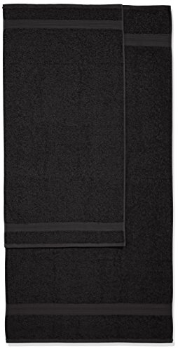 Amazon Basics Handtuch-Set, ausbleichsicher, 2 Badetücher und 4 Handtücher, schwarz, 100 Prozent Baumwolle 500g/m² - 6