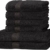 Amazon Basics Handtuch-Set, ausbleichsicher, 2 Badetücher und 4 Handtücher, schwarz, 100 Prozent Baumwolle 500g/m² - 1