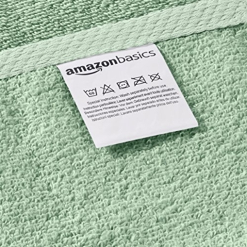 Amazon Basics - Handtuch-Set, schnelltrocknend, 2 Handtücher - Meeresgrün, 100% Baumwolle - 4