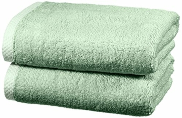 Amazon Basics - Handtuch-Set, schnelltrocknend, 2 Handtücher - Meeresgrün, 100% Baumwolle - 1
