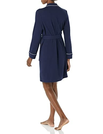 Amazon Essentials Damen Leichter Waffel-Bademantel, Mittellang, Marineblau, M - 2