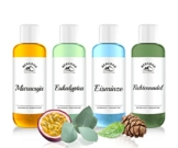 BERGBAD Saunaaufguss Set 4 x 250ml, wohltuendes, erfrischendes Sauna-Aufgussmittel ohne Alkohol - kein Gefahrgut, perfekt für Reisen oder sensible wie Heimsauna Umgebung da nicht brennbar - 1