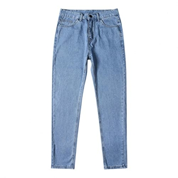 BIBOKAOKE Jeans Herren Einfarbig Loose Jeanshosen Casual Breite Hosen Mode Stretchdenim Hose Herrenjeans Lässige Denimhosen Sporthose Jeanshose Stretch-Denim Männer Jeans-Hose Denim Pants - 4