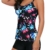 Durio Badeanzug Damen Bauchweg Frau Bademode Badeanzüge Tankinis Tankini mit Hotpants Badebekleidung Zweiteilig mit Streifen,Z Schwarz mit Blumen,EU 44 (Etikett XXL) - 3