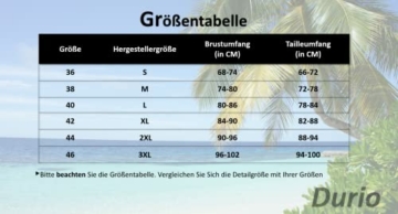 Durio Badeanzug Damen Bauchweg Frau Bademode Badeanzüge Tankinis Tankini mit Hotpants Badebekleidung Zweiteilig mit Streifen,Z Schwarz mit Blumen,EU 44 (Etikett XXL) - 5