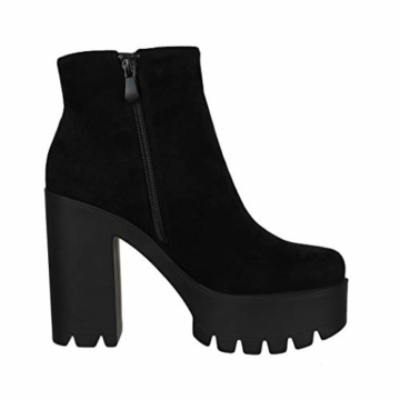 Elara Damen Stiefeletten Chelsea Boots Chunkyrayan HQ115 Black-40 - 2