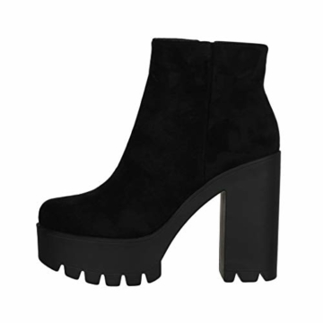 Elara Damen Stiefeletten Chelsea Boots Chunkyrayan HQ115 Black-40 - 3