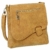 Ledershop24 Geschenkset - Handtasche Schultertasche Umhängetasche Wildleder-Imitat Used Look mit Riegelverschluss Farbe cognac - 1