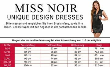 MISS NOIR Damen Minikleid im Wetlook S-3XL Sexy Partykleid mit Zweiwege-Reißverschluss Exclusives Clubwear (Schwarz (Black 9333), M) - 4