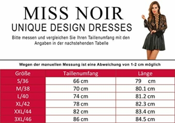 MISS NOIR Damen Minikleid im Wetlook Sexy Partykleid aus Guipure-Spitze Schnürkorsett Exclusives Clubwear (Schwarz (19532-BK), XXL) - 4