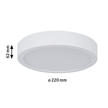 Paulmann 78924 LED Deckenleuchte HomeSpa Panel Aviar IP44 rund 220mm 4000K Weiß incl. 1x13 Watt dimmbar Lichtpanel Kunststoff - 5