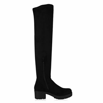 SCARPE VITA Damen Stiefel Overknees Leicht Gefütterte Boots Plateau Vorne 167762 Schwarz 41 - 2