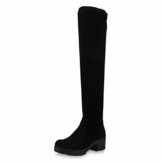 SCARPE VITA Damen Stiefel Overknees Leicht Gefütterte Boots Plateau Vorne 167762 Schwarz 41 - 1