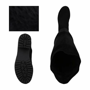 SCARPE VITA Damen Stiefel Overknees Leicht Gefütterte Boots Plateau Vorne 167762 Schwarz 41 - 3