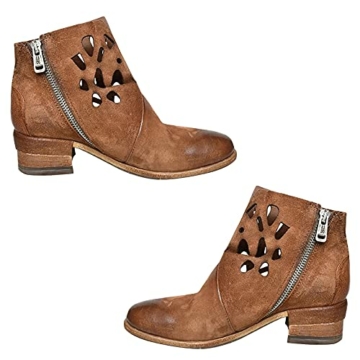 Stiefeletten Damen HLIYY Frauen Einfarbig aushöhlen Elegante Kurzstiefel Mit Blockabsatz Komfort Retro Mode-Stiefel Bequeme Ankle Boots Schuhe Mit Reißverschluss Herbst Winter Schuhe - 3