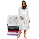 Twinzen Bademantel Damen - XL - Weiß - 100% Baumwolle (350g/m²) OEKO-TEX® Zertifiziert - Bademantel mit Kapuze, 2 Taschen, Gürtel - 1