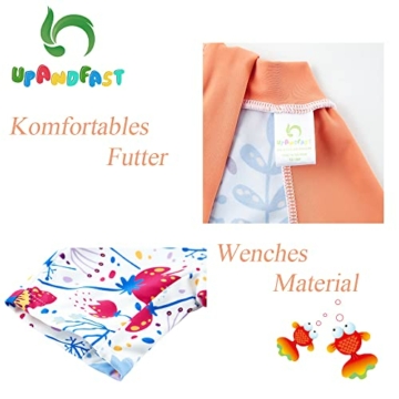 upandfast Baby Badeanzug mit Sonnenhut UPF 50+ Badebekleidung für Baby(Sonnenblume,6-9 Monate) - 6