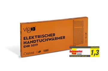 VIGO elektrischer Badheizkörper/Handtuch Radiator - ECO 450 Watt, TÜV geprüft: Inklusive Montage-Set, 500x1000 mm - 2