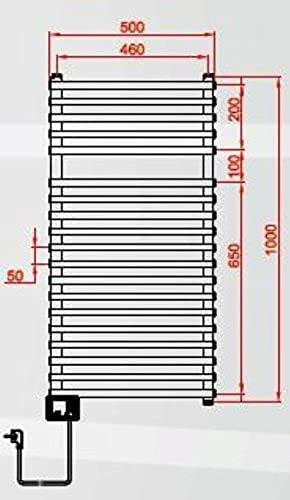 VIGO elektrischer Badheizkörper/Handtuch Radiator - ECO 450 Watt, TÜV geprüft: Inklusive Montage-Set, 500x1000 mm - 3
